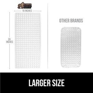 Gorilla Grip Patented Shower and Bath Mat, 35x16, Clear